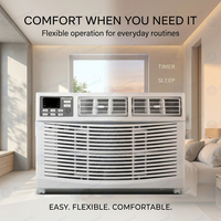 Pour climatiseur intelligent de fenêtre 6000/8000 BTU 115V 60Hz R32, faible bruit, mode veille, économie d'énergie, contrôlé par application, usage domestique