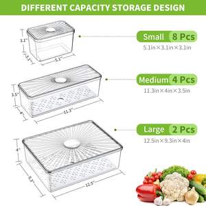 Ensemble de 14 boîtes de rangement empilables en plastique pour la cuisine, pour céréales et aliments secs - Product Image 4