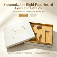 Boîte cadeau cosmétique en carton rigide personnalisable, fermeture magnétique, vente en gros, laminage mat, dorure à chaud pour l'emballage de crème pour les yeux