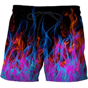 Venta caliente Flame Beach Pants Summer Men's and Women's Shorts Fun 3D Printed Transpirable Sports Swimming Pants Men's - Product Image 4