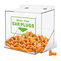 Distributeur de bouchons d'oreilles moderne et personnalisé en acrylique pour étagère, surface polie, montage facile, vertical, pour bureau ou fixation murale