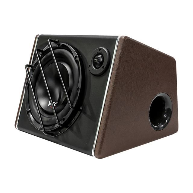VK VK-T10S 10-Inch Trapezoid Active Car Audio Subwoofer Box 150W RMS Amplifier Single Coil DC 12V 1-Year Warranty 4 Ohms Remote