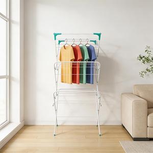 Séchoir à linge pliable à trois niveaux personnalisable, séchoir à serviettes portable multifonctionnel en métal - Product Image 5
