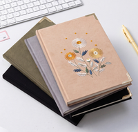 Carnet de notes A5 personnalisable avec broderie, couverture en tissu, logo imprimable