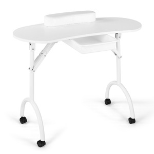 Modern Black Nail Salon Art <b>Table</b> Chair Set <b>Iron</b> Frame Glass Top Manicure <b>Tables</b> Furniture <b>Table</b> for Professional Manicure - Product Image 3