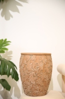 Pot de plantation en fibre de ciment de style rétro nordique, écologique et durable, pour une utilisation en intérieur, en extérieur et dans les centres commerciaux