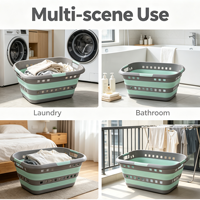 Panier à linge pliable en plastique, panier de rangement pliable avec poignée, organisateur de vêtements multifonctionnel pour la maison