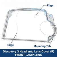Couverture de lentille de phare avant pour Land Rover Discovery 3 2005-2009, côté droit, verre de phare OEM XBC500022, remplacement direct