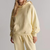 Ensemble de survêtement en molleton de coton pour femmes en gros, sweat-shirt à capuche et pantalon de jogging, deux pièces, impression 3D personnalisée, survêtements pour femmes