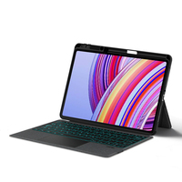 Étui de clavier sans fil en cuir protecteur pour tablette PC rechargeable magnétique pour Redmi Pad Pro 12,1 pouces Étui de clavier pour tablette