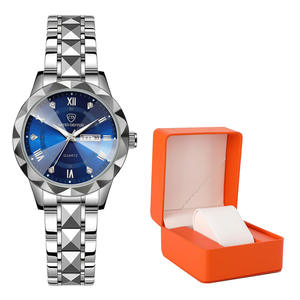 นาฬิกาควอตซ์มัลติฟังก์ชั่นสุดหรูของผู้หญิงใหม่2025มีดีไซน์กันน้ำส่องสว่างเพชร - Product Image 3