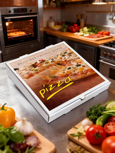 Buatan tangan segar Italia lezat bentuk kustom bahan pilihan kue makanan ringan bahan daur ulang kotak Pizza bergelombang kaku - Product Image 4