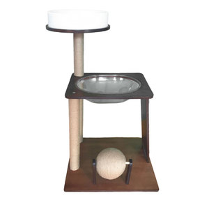 Griffoir vertical intégré en bois massif pour chat, avec joli petit nid pour chat, design anti-griffures pour la maison - Product Image 2