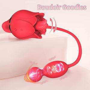 Vibratore a forma <span class=keywords><strong>di</strong></span> lingua con doppio stimolatore a proiettile per <span class=keywords><strong>il</strong></span> punto G in silicone - un sex toy per adulti per la masturbazione femminile. - Product Image 2