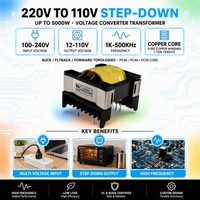 Convertisseur SMPS DC-DC ETD44 à densité de puissance élevée et faible perte de cœur, transformateur de puissance Flyback à noyau de ferrite, transformateur haute fréquence