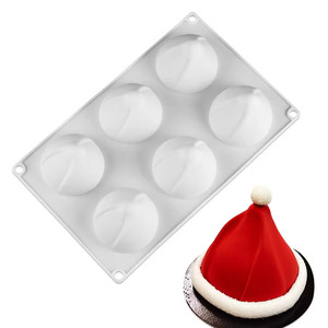 Christmas Hat Shape 3D <b>Silicone</b> Mousse Cake Mold DIY <b>Baking</b> Chocolate Molds for Christmas Dessert and Decoration - Product Image 1