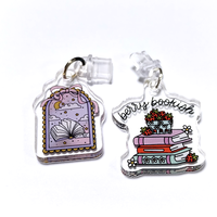 Bouchon anti-poussière personnalisé en acrylique pour téléphone, motif livre Kawaii, impression double face, pour Type-C