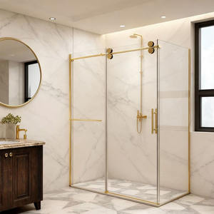Paroi de <span class=keywords><strong>douche</strong></span> pliante sans cadre pour <span class=keywords><strong>baignoire</strong></span> d'appartement, en verre trempé de 10 mm, pour salle de bain, hôtel, vente en gros en usine - Product Image 1