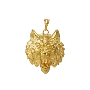 33521 xuping Schmuck Kunden spezifische Mode dominieren mächtigen König des Löwen 24 Karat vergoldeten Anhänger