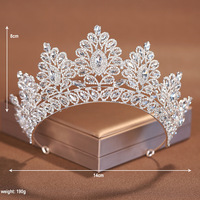 Ensemble de trois pièces de mariage pour femmes, collier, boucles d'oreilles, couronne de princesse en alliage européen américain à la mode, cristal