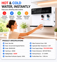 Système d'osmose inverse autonettoyant avec UV, purificateur d'eau électrique sans réservoir, chaud et froid, filtration 0,0001 µm pour usage hôtelier