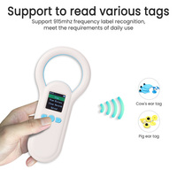 Lector de microchip para perros y gatos, identificación de animales callejeros 134,2 kHz 125kHz 15 dígitos Registro de chip de animales escáner de microchips RFID