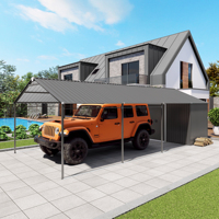 Abri de voiture en métal écologique 12*25 pieds avec abri de rangement et garage extérieur résistant aux intempéries et aux charges de neige