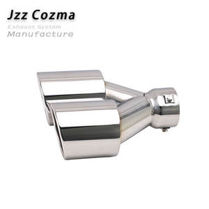 Embout d'échappement de voiture modifié, type Y, entrée 3 pouces, double sortie 4 pouces, longueur totale 9,45 pouces, acier inoxydable argenté, embouts d'échappement doubles - Product Image 1