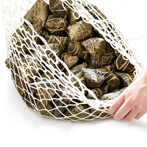 Grand sac en filet <span class=keywords><strong>pour</strong></span> Zongzi, sac en filet en pur coton, sac tissé fait main avec cordon de serrage réglable, multifonctionnel <span class=keywords><strong>pour</strong></span> la maison, emballage de Zongzi - Product Image 2