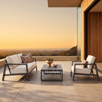Fauteuil de jardin moderne en aluminium pour l'extérieur, avec coussin épais, pour terrasse
