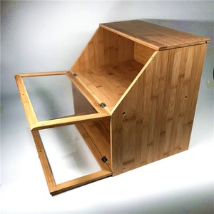Legend – boîte à pain en bambou de cuisine OEM/ODM, bac à pain en bois à 2 couches réglables avec fenêtre en verre acrylique et tiroir de rangement - Product Image 6