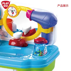 Playgo lavabo e spazzola giocattolo di plastica Unisex per felice comò ragazza e ragazzo