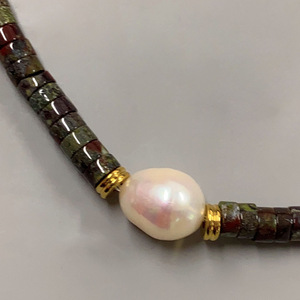 <span class=keywords><strong>Collier</strong></span> tendance en acier inoxydable avec perles d'agate et breloque en perle d'eau douce naturelle, idéal pour les vacances à la plage - Product Image 6