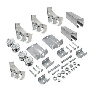 Kit de quincaillerie pour porte coulissante de <span class=keywords><strong>grange</strong></span> à double rail en bois massif de 8 pieds, fixation murale, pour portes coulissantes encastrées - Product Image 6