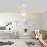 Ventilateur de plafond à pales droites Nordic Fresh 48 pouces avec LED RGB, télécommande, 6 vitesses, économie d'énergie - Ventilateur de plafond à pales droites