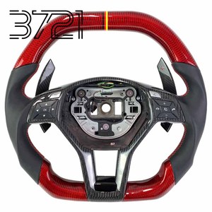 Volant en fibre de carbone pour Mercedes Benz W204 W212 CLA GLA 45 C63 CLS63 E550 AMG R231 SL SLK350, accessoires de voiture - Product Image 1