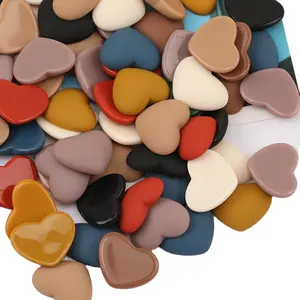 DIY matte Solid color plastic resin heart patch Handmade hair accessories heart Cabochons