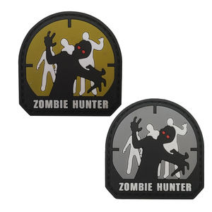 ZOMBIE <span class=keywords><strong>HUNTER</strong></span> 3D caoutchouc PVC crâne tactique 2.5 pouces sac chapeau veste pardessus ZOMBIE drôle Patch pour sac chapeau veste étiquettes en tissu - Product Image 1