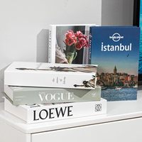 Vente en gros de livres décoratifs personnalisés en faux cuir pour la décoration de la maison, style moderne de luxe, boîte de rangement vide en forme de livre