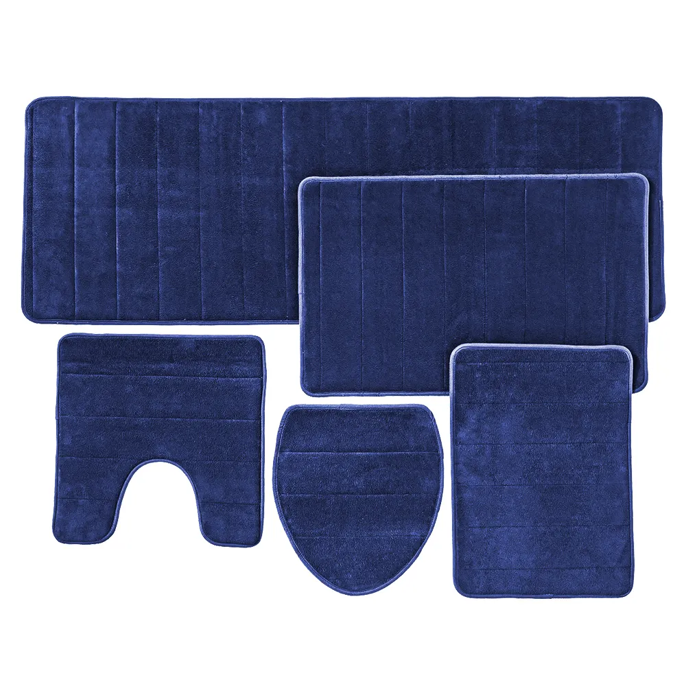 FMT heißer Verkauf Braune Farbe benutzer definierte Form Teppich 5 Stück Memory Foam Bad matte