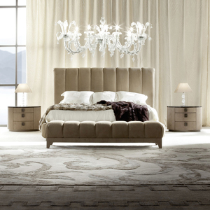 Cama tamaño King de lujo italiano, muebles de dormitorio minimalistas modernos con cabecero tapizado súper suave para el hogar - Product Image 3