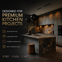Meubles de cuisine modernes, îlot avec plan de travail en pierre noire, design minimaliste pour maison de luxe