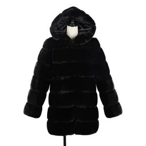 2023 China professional manufacturer faux fur women's fashion coat long rabbit fur woolen coat