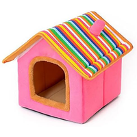 Huisdier Katten Bed Outdoor Comfortabele Hond Slapen Schuilplaats 18 Inch Regenboog Opvouwbare Pluche Puppy Huis Custom Groothandel