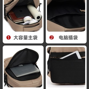 Men's <b>Large</b> <b>Capacity</b> <b>Backpack</b> 20-35L Business Travel Casual Commuter Bag Solid Color Detachable Strap - Product Image 4