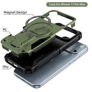 Nouvelle Arrivée Coque de Téléphone Antichoc Blindée pour Apple iPhone 17 Air 16 Pro Max 15 Plus Protection Intégrale Robuste Support Magnétique - Product Image 3