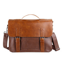 Porte-documents pour ordinateur portable pour homme, sac d'affaires vintage en cuir PU, personnalisable avec logo de marque, vente en gros, haute qualité, tendance mode