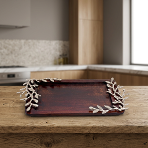 Plateau de service portable en bois certifié, de forme rectangulaire unique et écologique, pour la maison, dernier design, en promotion - Product Image 2