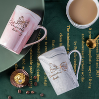 Dropshipping Logo personnalisé Nordic Hand Painted Stroke Baking Coffee Wedding Gifts Marble Ceramic Mug Cup Tumbler