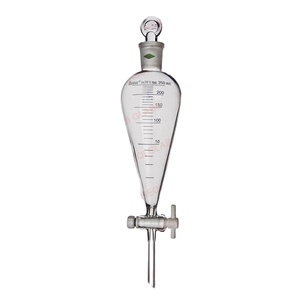 Verrerie de laboratoire PTFE Robinet En Forme de Poire Ampoule À Décanter avec Graduation - Product Image 1